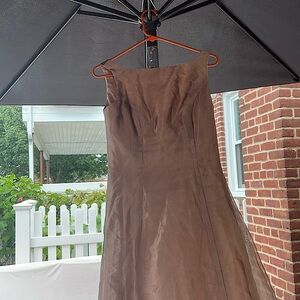 Alfred Angelo silk bronze dress